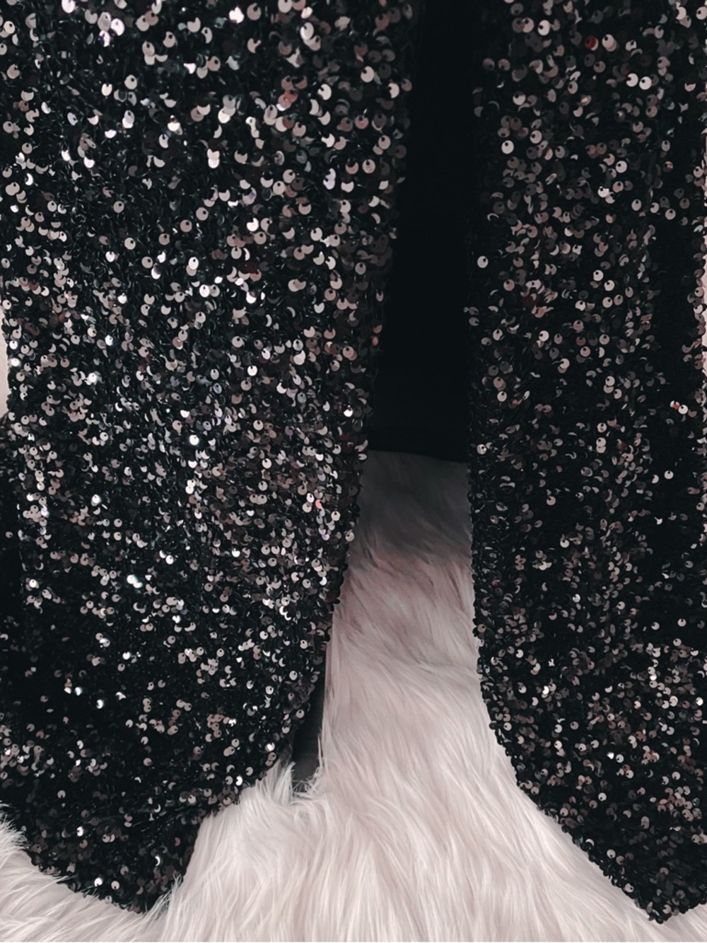 BADGLEY MISCHKA Velvet Sequin Slit Gown - Picture 7 of 12